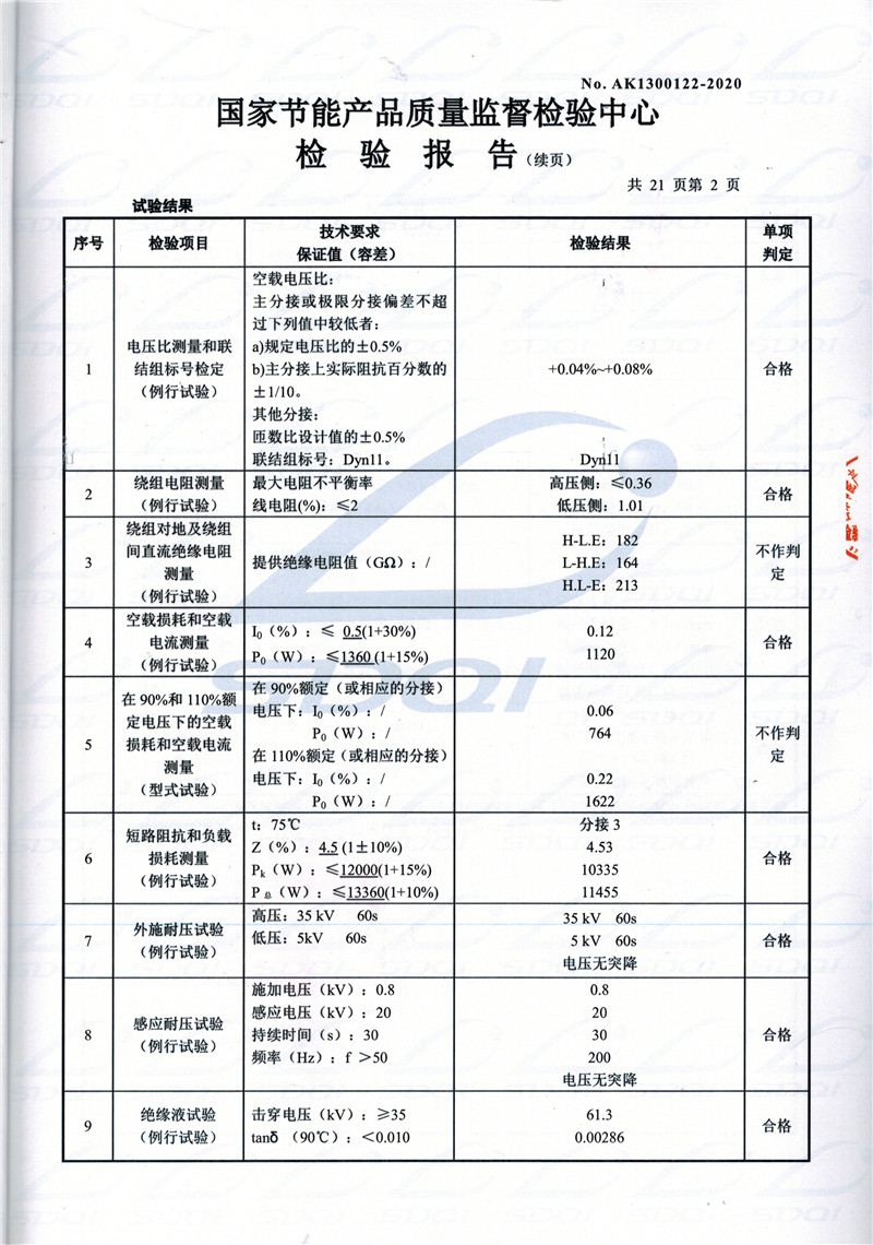 高低压试验报告-S11-1250高密高密高密油浸式变压器-2.jpg